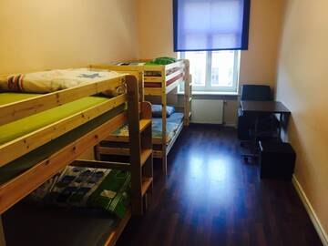 Фото номера Четырехместный номер с общей ванной комнатой Хостелы Smart hostel center г. Рига 5