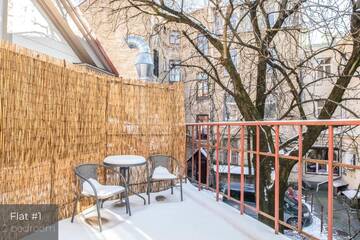 Фото номера Апартаменты с 2 спальнями и террасой Апартаменты Dandelion Apartments Lāčplēša г. Рига 22