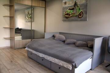 Фото номера Большой двухместный номер с 1 кроватью Апартаменты Loft design studio apartment г. Рига 10