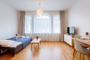 Фото номера Номер-студио Делюкс с кроватью размера &quot;queen-size&quot; Апартаменты Residential Barona Apartments in Riga Centre г. Рига 13