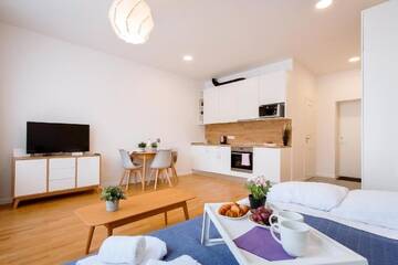 Фото номера Номер-студио Делюкс с кроватью размера &quot;queen-size&quot; Апартаменты Residential Barona Apartments in Riga Centre г. Рига 10