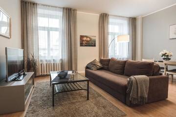 Фото номера Улучшенные апартаменты с 1 спальней Апарт-отели Bearsleys Downtown Apartments г. Рига 13