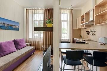 Фото номера Апартаменты с 1 спальней с двуспальной кроватью Апарт-отели RIGAAPARTMENT Sonada Aparthotel г. Рига 20