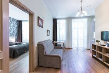 Фото номера Уютные апартаменты с 1 спальней и балконом Апартаменты Riga Lux Apartments - Ernesta, Free parking г. Рига 10