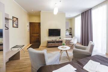 Фото номера Апартаменты-студио с балконом Апартаменты Riga Lux Apartments - Ernesta, Free parking г. Рига 26