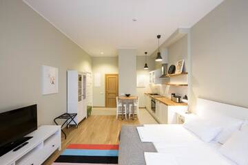 Фото номера Апартаменты-студио Апарт-отели Riga Lux Apartments - Skolas, free parking г. Рига 13