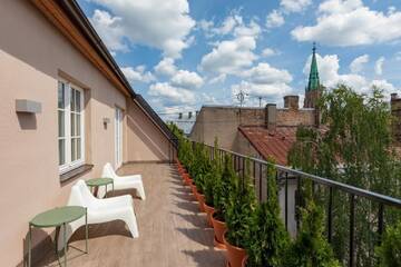Фото номера Апартаменты «Арт-Пентхаус» с 1 спальней и террасой Апарт-отели Riga Lux Apartments - Skolas, free parking г. Рига 6