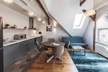 Фото номера Апартаменты-лофт с 1 спальней Апарт-отели Riga Lux Apartments - Skolas, free parking г. Рига 6