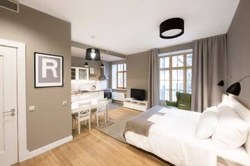 Фото номера Апартаменты с 2 спальнями и балконом Апарт-отели Riga Lux Apartments - Skolas, free parking г. Рига 14