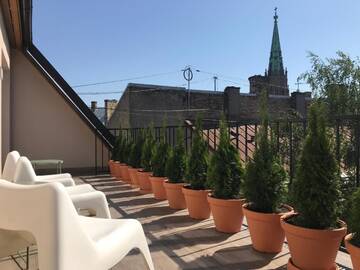 Фото номера Апартаменты «Арт-Пентхаус» с 1 спальней и террасой Апарт-отели Riga Lux Apartments - Skolas, free parking г. Рига 8